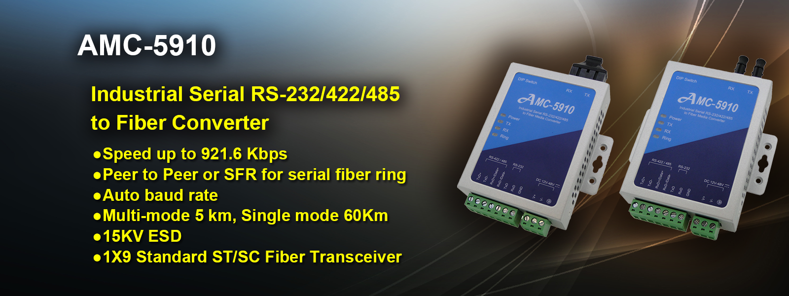RS-232/422/485 to Fiber